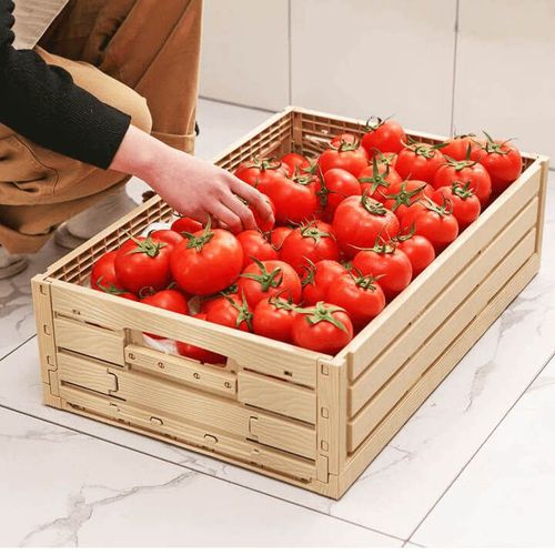 wood effect folding crate